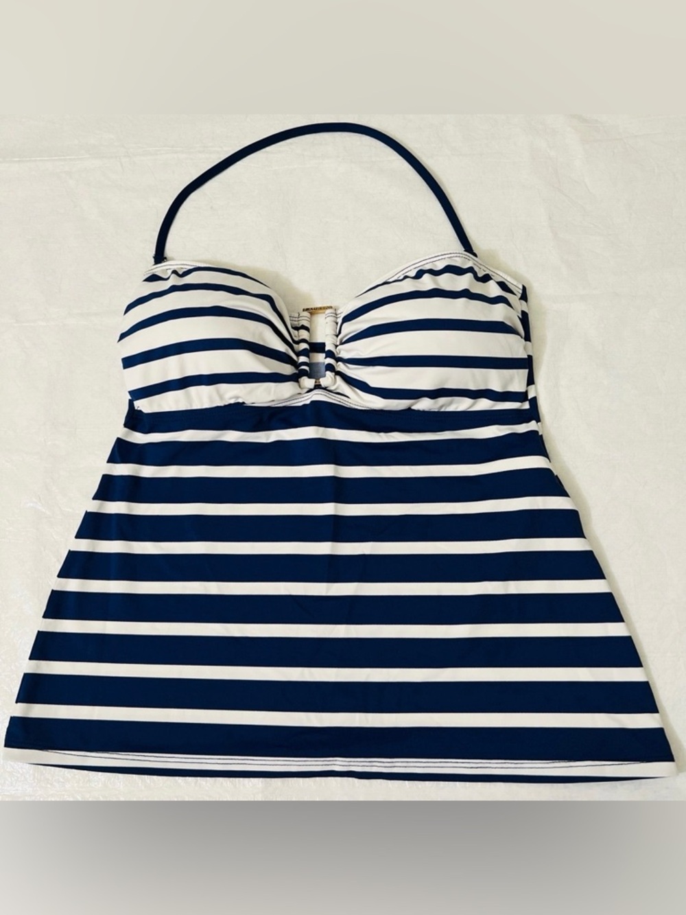 Ralph Lauren Blue and White Striped Swim Top